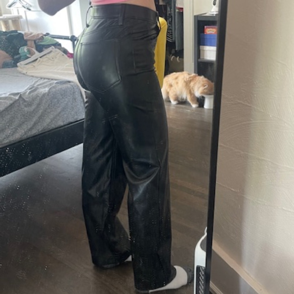 Abercrombie 90s Relaxed Fit Vegan Leather Pants Size 2
